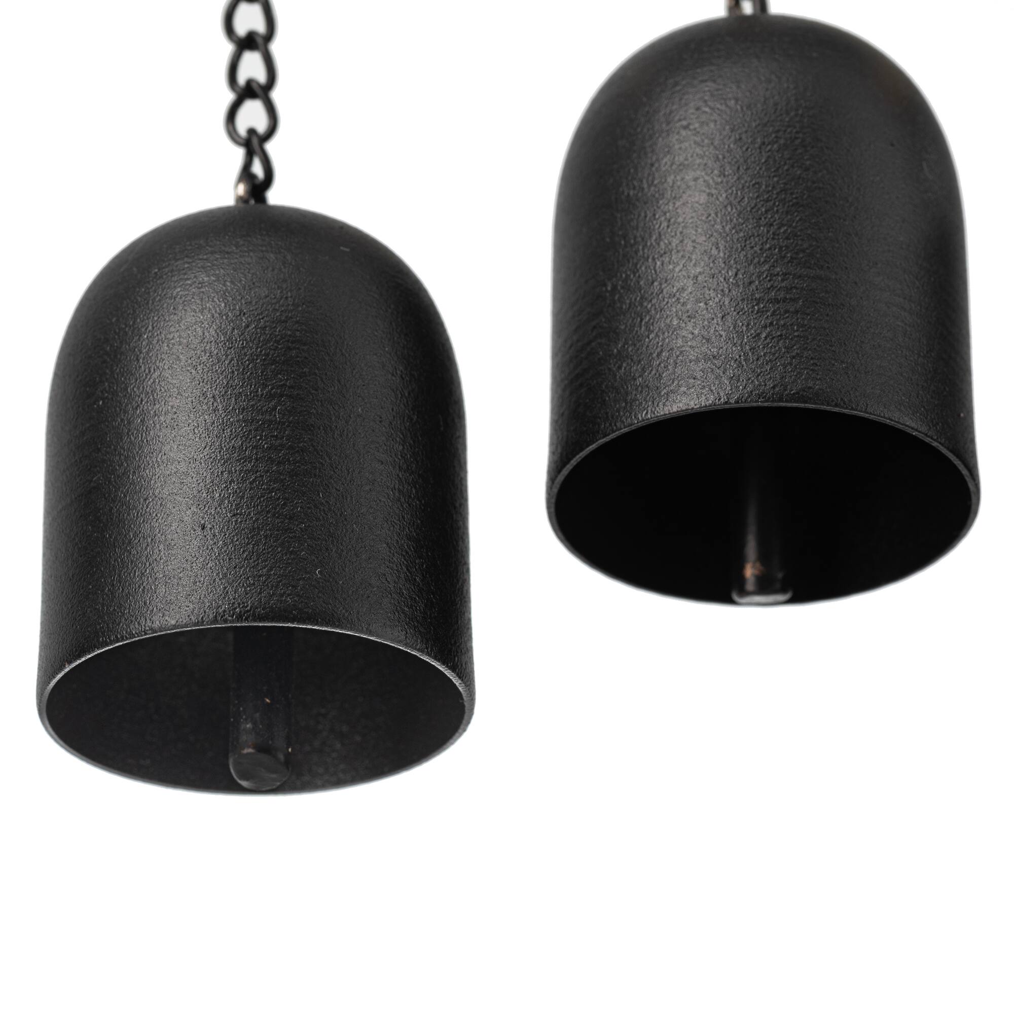 Glitzhome® Matte Black Metal Tree of Life Windchime with Bells